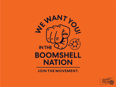 Boomshell Inc. avatar banner blue brand identity branding creative design finger graphic design hand illustration illustrator logo orange sans serif social media type typography vector visual identity