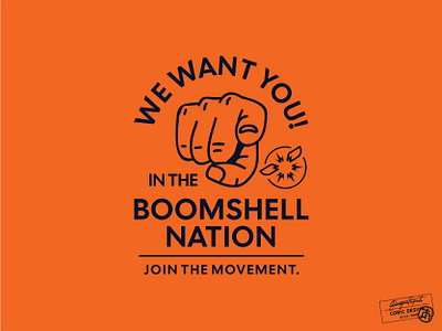 Boomshell Inc. avatar banner blue brand identity branding creative design finger graphic design hand illustration illustrator logo orange sans serif social media type typography vector visual identity