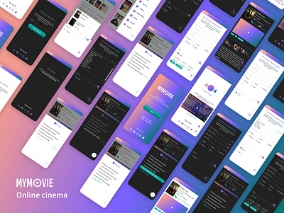 Mymovie: online cinema app app design brand branding ci design figma graphic design illustration illustrator logo memymilk responsive screen ui ux uxui vector web