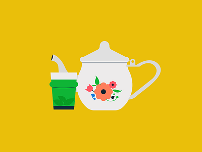 Moroccan Tea Pot 2d abstract atay design floral flowers minimal moroccan simple tea tea pot