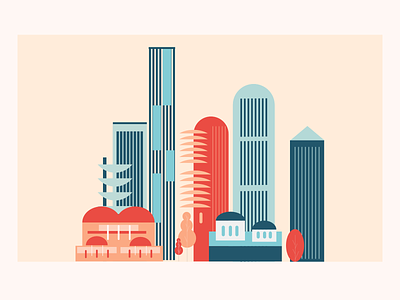 Urban City Buildings Illustrations ar architecture buildings urban city colorful graphic design illustration minimalist design urban illustrations