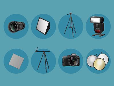 Photography equipment set illustration adobe illustrator art branding design draw drawing figma graphic design icons illustrate illustration illustrator memymilk vector