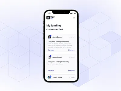 Rigor — Mobile Version buildings cards design design agency mobile mobile version product ui uiuxdesign ux web app web application web3.0