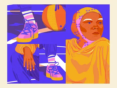 Diversity Stamps basketball graphic design illustration sports vector