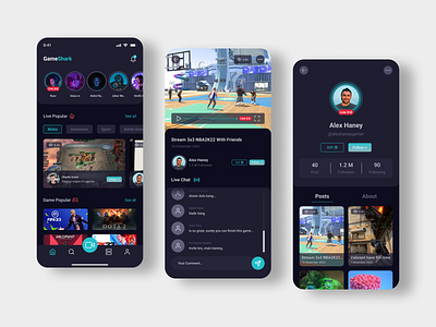 GameShark - Live Stream Game App design game game stream graphic design illustration stream stream app ui uidesign ux uxdesign vector