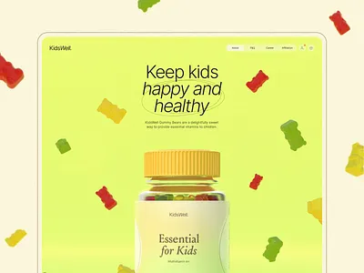 Kids Health Website Home Page 3d 3d art branding childhood children design graphic design health healthcare illustration interface medicine ui user experience user interface ux web web design web marketing website