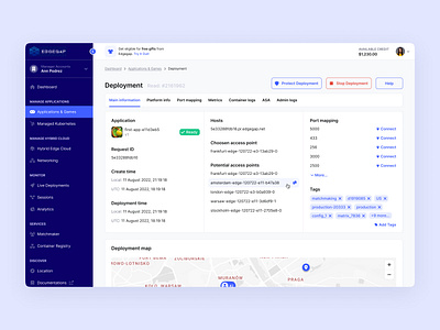 Redesign of the EDGE platform for deploying of games worldwide application data database deploy deployment edge figma games interface ops platform react redesign saas table toggle ui ux web worldwide