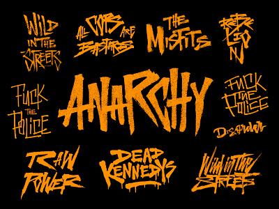 Anarchy Lettering Series calligraphy city collection handstyle lettering letters punknotdead punks series streetart trash type typography urban