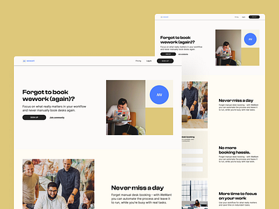 wewant Landing Page agency brand identity branding business coworking design landing page meeting schedule ui uidesign ux uxdesign web design website design wewant wework