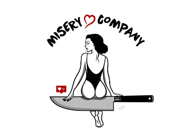 Misery loves company company cry crying damage design digitalart fear female girl graphic design graphic designer heal heart illustration illustrator knife misery pain vector woman