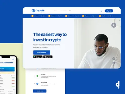 Cryptocurrency Website UI- Hedge Fund Investments app branding design mob ui ux