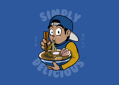 Simply delicious bowl characterart characterdesign delicious design digitalart eating foodie graphic design graphic designer hungry illustration illustrator lover munchies noodles ramen selfportret soup vector