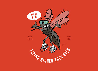 I'm so fly! abundance characterart characterdesign cool design digitalart feelings fly flying goodvibes graphic design graphic designer happy high illustration illustrator lifted mosquito strenght vector
