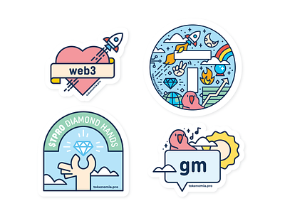 Sticker Illustrations badge blockchain crypto finance gm sticker tech web3