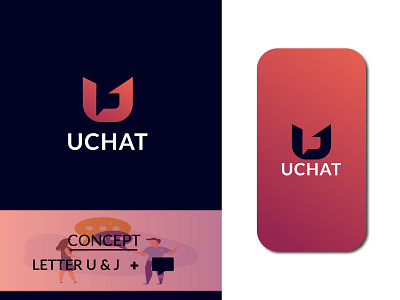 UCHAT LOGO | U +J & CHAT ICON branding branding logo chat logo company logo creative logo design graphic design icon iconnic logo illustration j letter logo lettering logo lettermark logo logo logo design modern logo monogram logo u letter logo vector visual identity