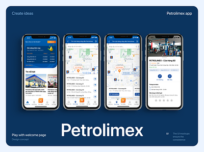 Petrolimex app branding color design guideline mockup petrolimex ui