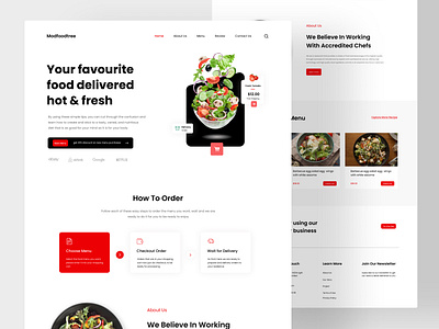 Food Delivery Landing page app food design illustration logo mobileapp product design uiux website food