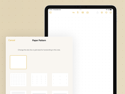 Dotted Paper Pattern for iPadOS app apple dotted ipad ipados notes paper pattern redesign ui ux