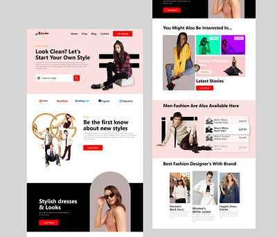 Fashion Landing Page Design 3d animation app branding design graphic design illustration landing logo motion graphics page typography ui ux vector web webdesign