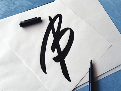 BP bp calligraphy custom flow identity lettering logo logotype mark premium process script signature sketching type unique urban zen