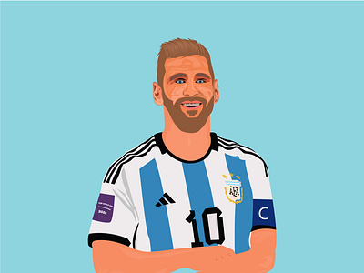 Messi Portrait Vector Art FIFA WORLD CUP 2022 CHAMPION 3STAR 3star argentina artist champion creative doodle drawing graphics illustrationart legend messi qater qater2022 trend 2023 vector world