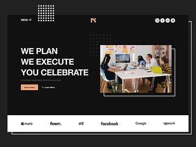 Atlas - Agency Landing Page UI Webdesign Concept agency web design agency webdesign agency website branding dark dark website digital agency hero hero section herosection modern web design ui web design