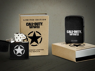 Call of Duty WWII Zippo branding design packaging photography photoshop