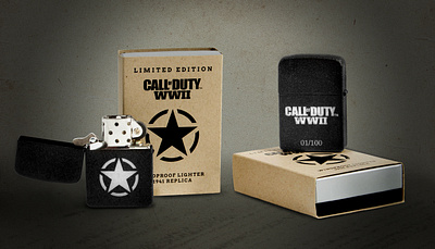 Call of Duty WWII Zippo branding design packaging photography photoshop