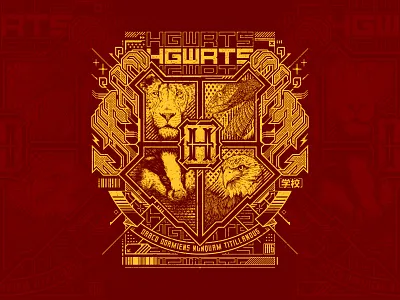 HGWRTS - Magic House cartoon design hogwarts illustration magic t shirt tee typography vector