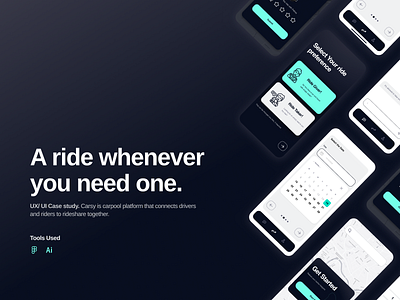 Carsy ride sharing app app design car ride car share case study sharing app ui user experience user interface ux