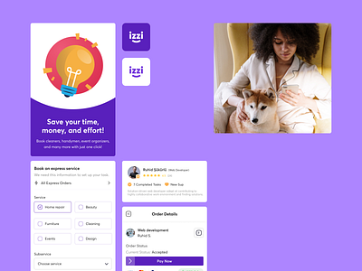 izzidone.com | Handymen for all jobs! app design azerbaijan brand branding creative design digital handymen illustration logo modern purple ui design ux design vector web design