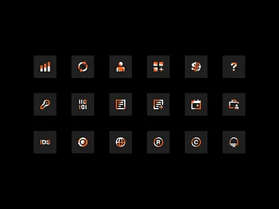 Helios Icons bar chart calendar copyright document gradient icon icon set iconography icons iconset ids ip key legal orange patent services trademark user vindar