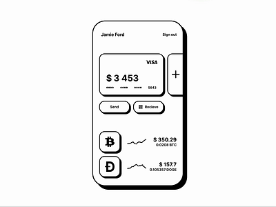 Multicurrency wallet app concept