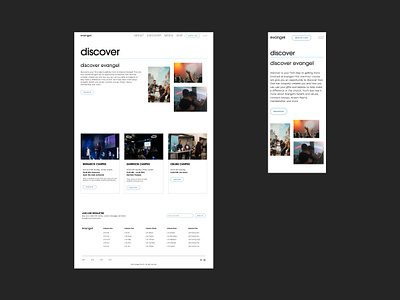 Discover Page for a local church campuses christian church church website clean design figma jesus landing landing page modern non profit sections ui ux web webflow white