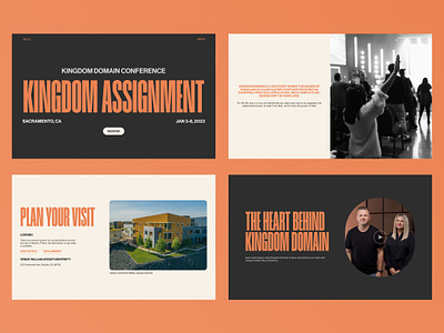 Conference landing page sections black and white chirstian christ conference design event figma jesus kingdom landing landing page modern sections ui ux video visual web webflow