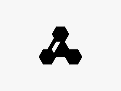 Atomik atom hexagon icon logo minimal modern simple