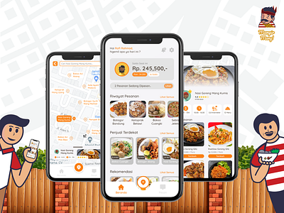 Mampir Mang!: Helpful app between street food sellers & Customer app application apps design design apps food app food delivery food order mobile mobile apps mobile apps design mobile design ui ui ux design ux