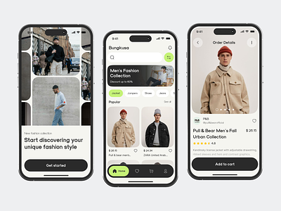 Bungkusa - Fashion Mobile App app banner clean clothing app ecomerce ecommerce fashion fashion app fashion mobile marketplace mobile mobile app mobile design online shop online store outfit shop shopping app splashscreen store