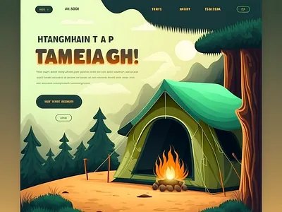 Landing page for camping website 3d animation branding graphic design logo motion graphics ui