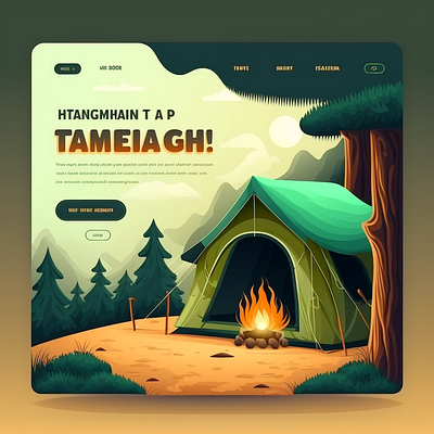 Landing page for camping website 3d animation branding graphic design logo motion graphics ui