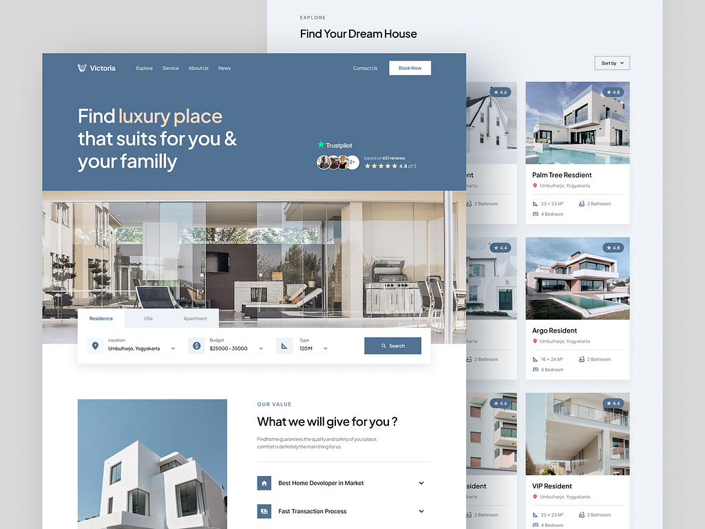 Real Estate Landing Page by Andri Prasetia for SLAB Design Studio on ...