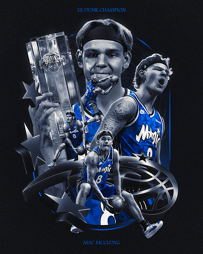 Mac McClung 3x Dunk Champion basketball dunk contest gfx graphic design mac mcclung nba orlando magic sports design