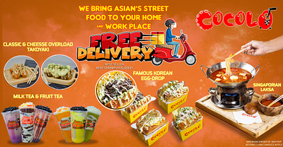 Free delivery Food ads graphic design