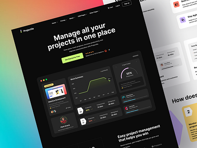 Projectile – Project Management Saas Landing Page Design P2 agency design figma download figma freebies free figma download freebies illustration landing page project management project website saas saas landing page ui ui design ui ux uikit ux design web web design website design