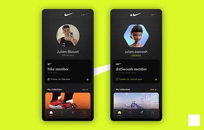 Nike to .Swoosh - Interface design app branding concept design gradient illustration logo ui ux vector