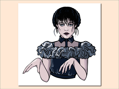 Wednesday Addams Dance Illustration adobe illustrator branding design girl graphic design illustration logo vector wednesday