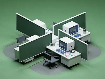 Severance 3d 3dblender blender isometric isometric room office severance