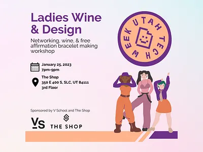 Event Graphic digital design graphic design ladieswinedesign utahtechweek womenintech