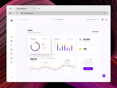 Sales Dashboard UI Design - Light Mode crm dashboard dashboard design product design ui ui design ux web design