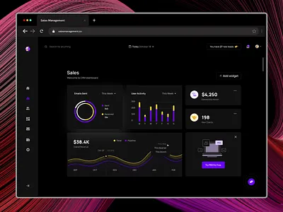 Sales Dashboard UI Design - Dark Mode crm dashboard dashboard product design ui ui design web app web design